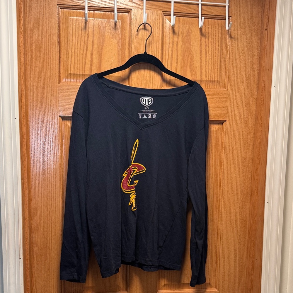 Women's Navy Long Sleeve Tee with Logo